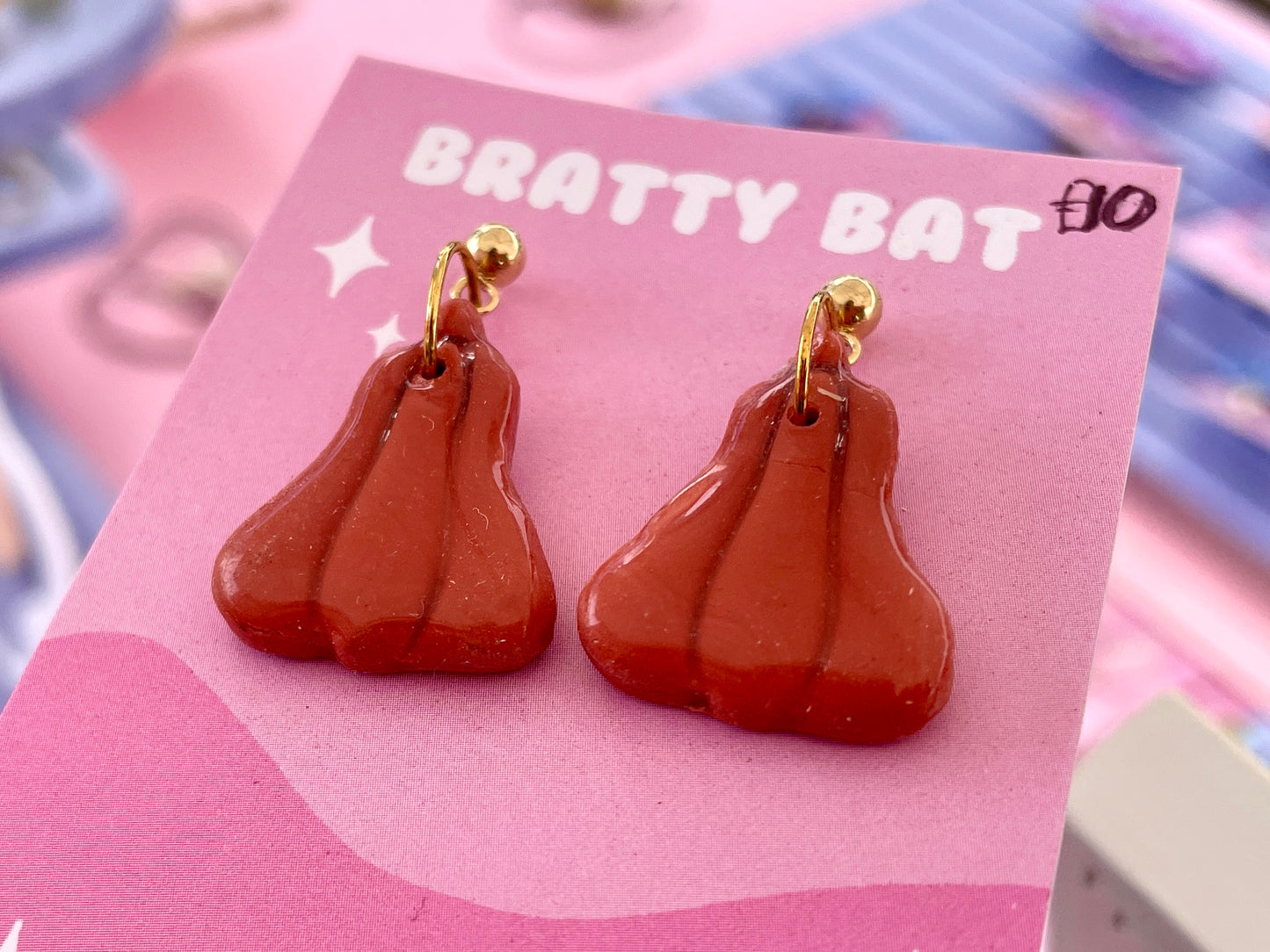 Long Pumpkin Earrings