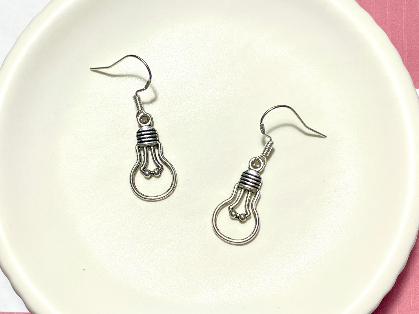 Silver Lightbulb Earrings