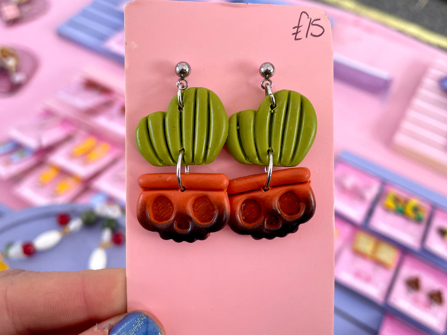 Halloween Cactus Earrings