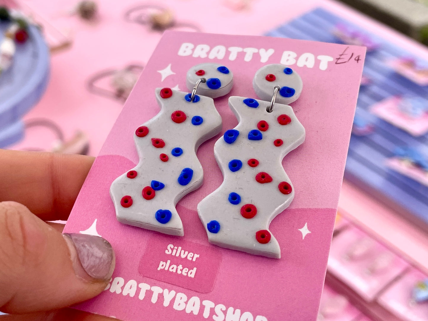 Rock Climbing / Bouldering Wall Stud Earrings - Squiggle Shaped Dangles