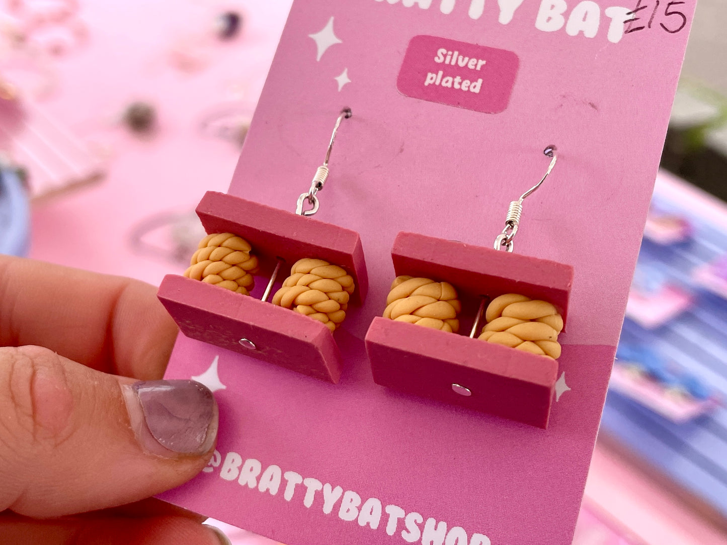 Pink Cat Tree Earrings