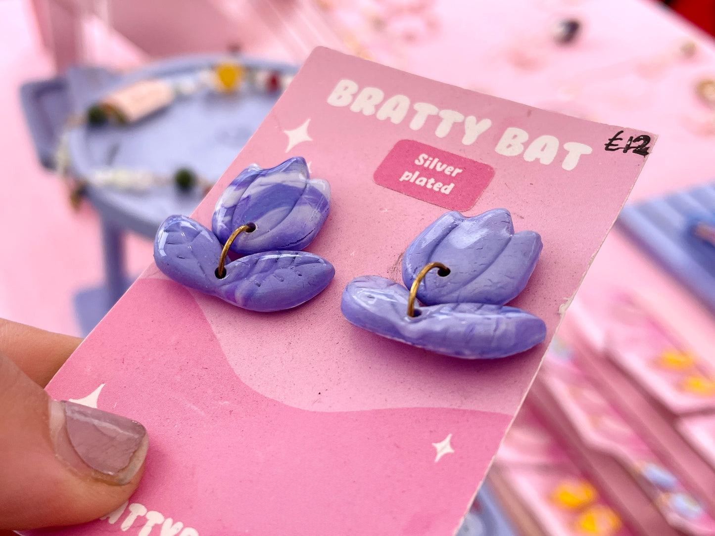 Purple Tulip Stud Earrings