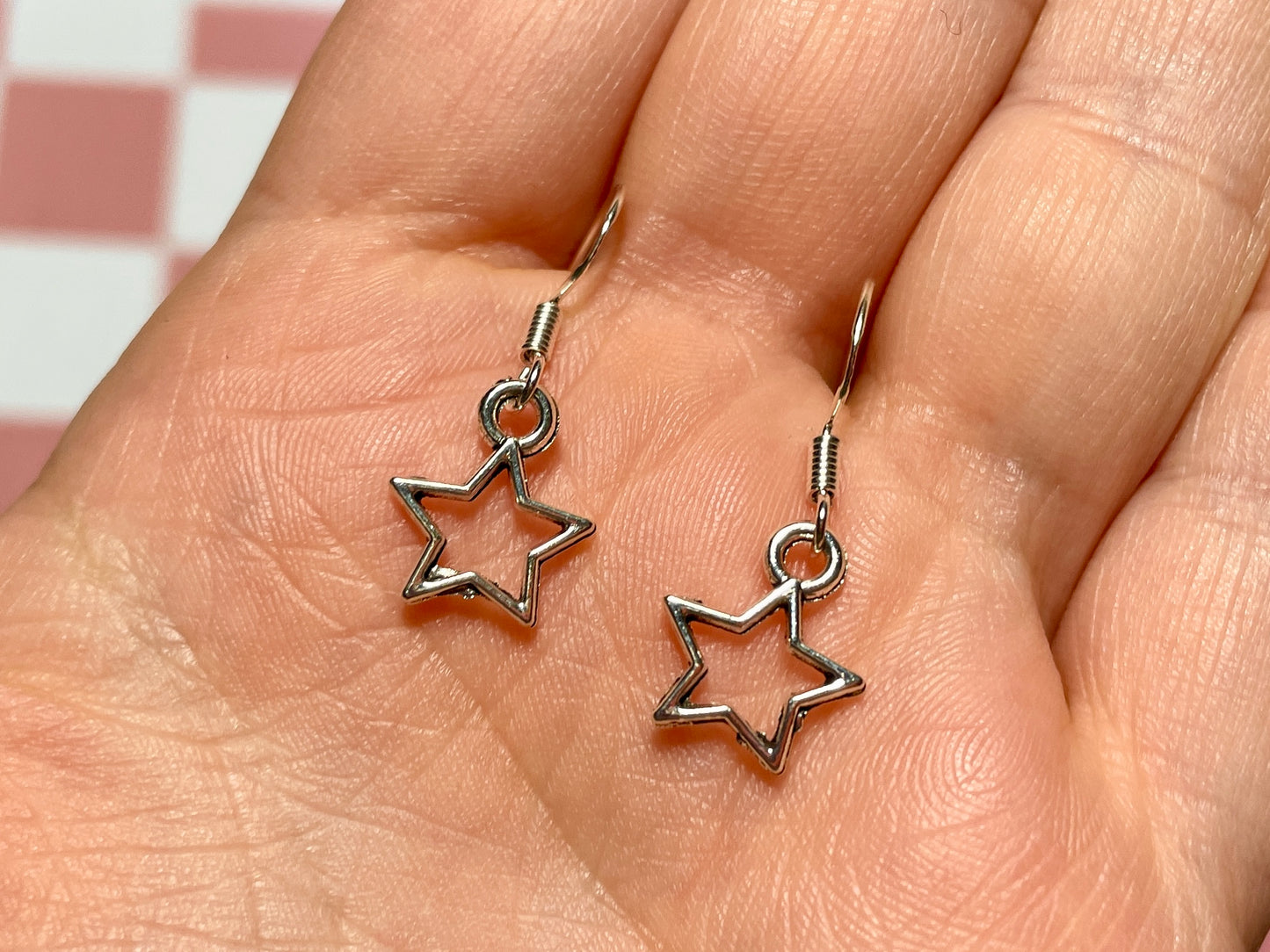 Tiny Silver Star Earrings