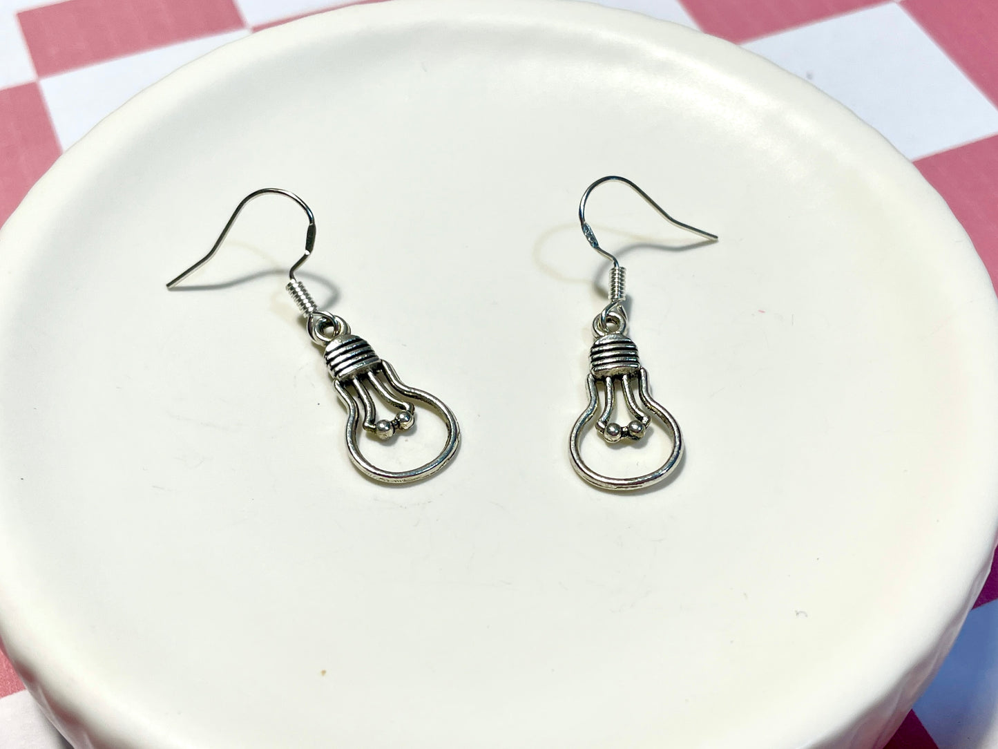 Silver Lightbulb Earrings