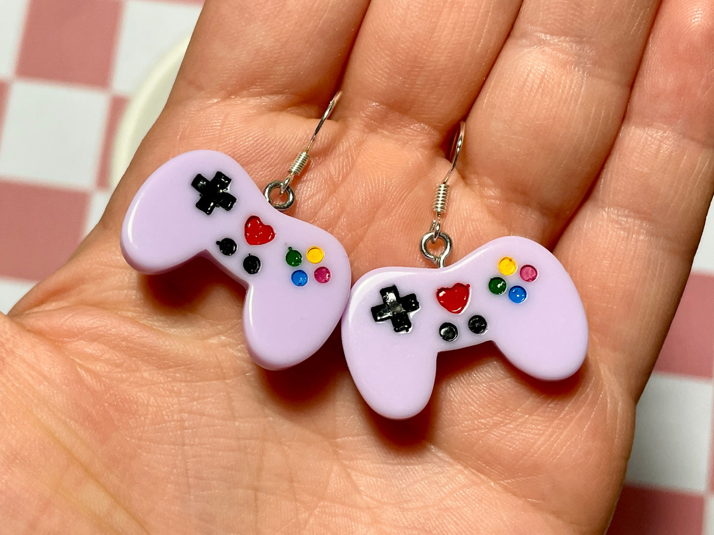 Purple Game Controller Earrings