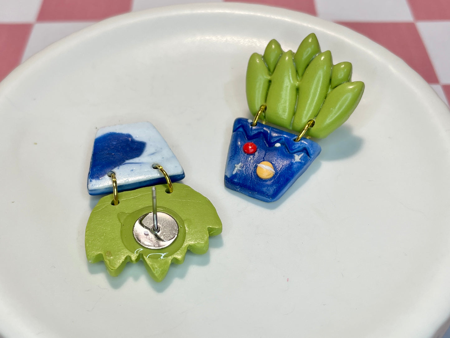 Cactus Stud Earrings in Space Pots