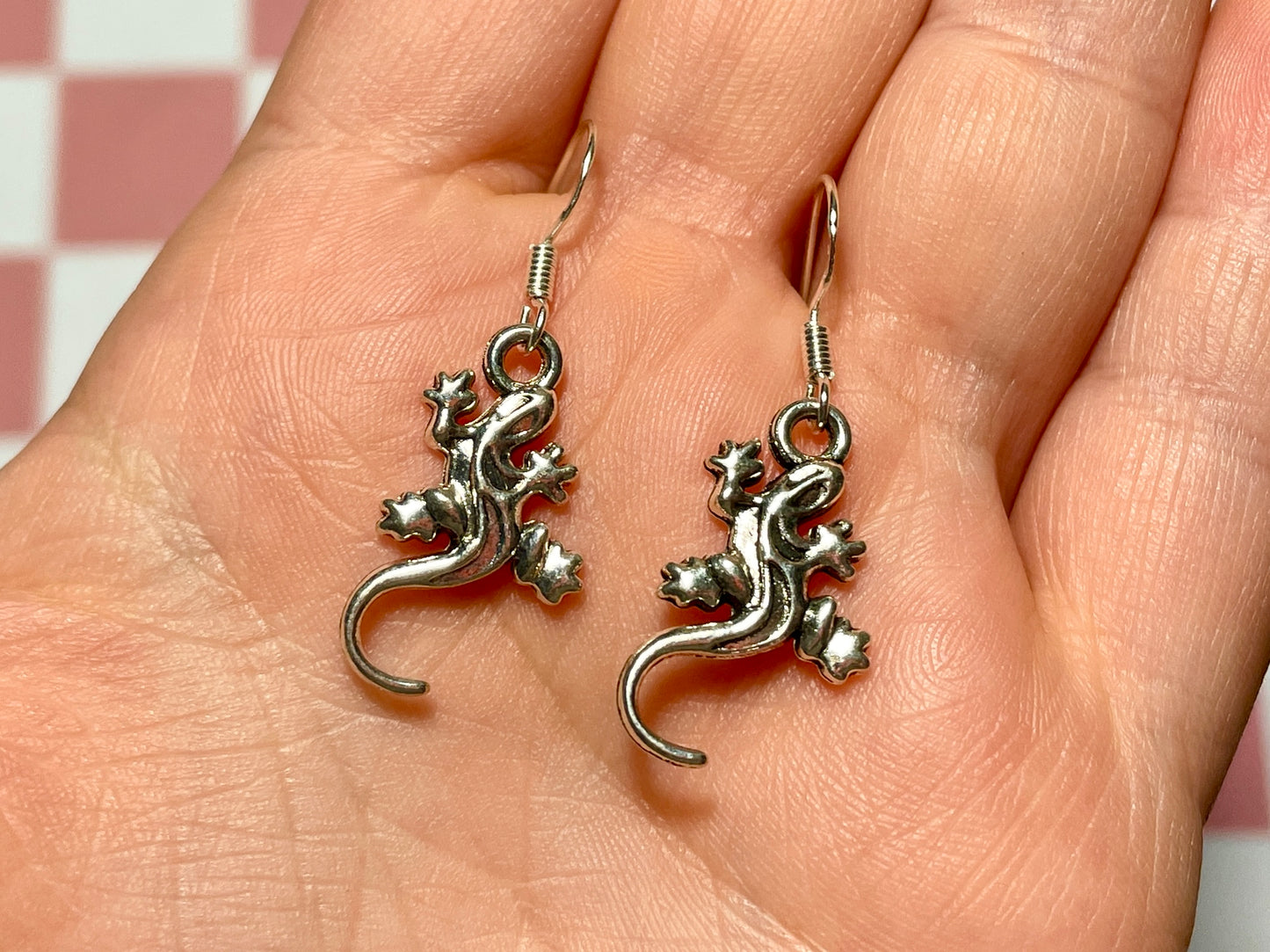 Silver Lizard Earrings