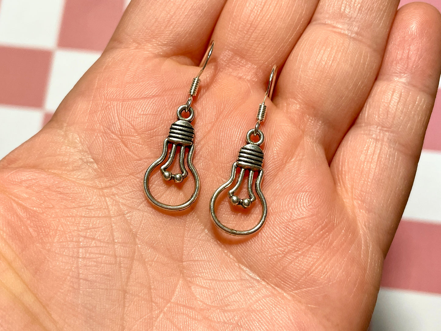 Silver Lightbulb Earrings