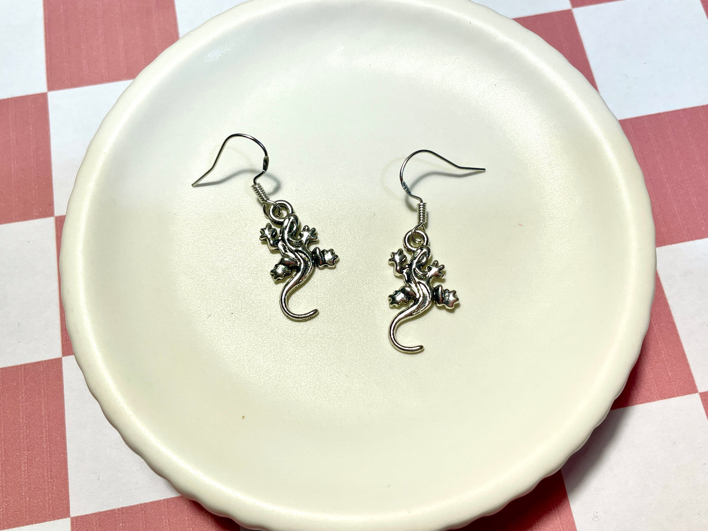 Silver Lizard Earrings