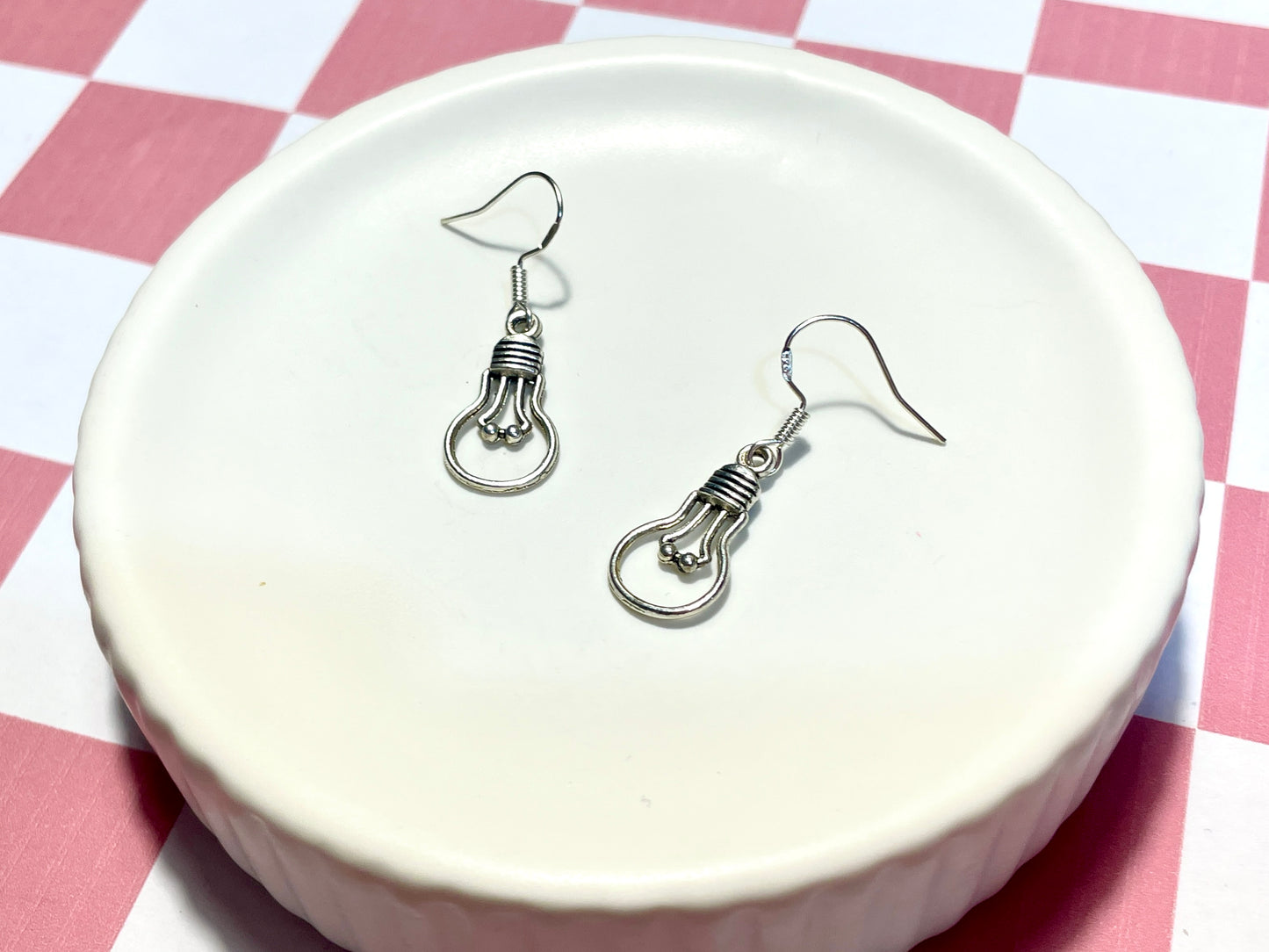 Silver Lightbulb Earrings