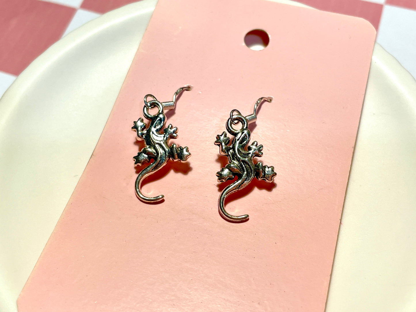 Silver Lizard Earrings