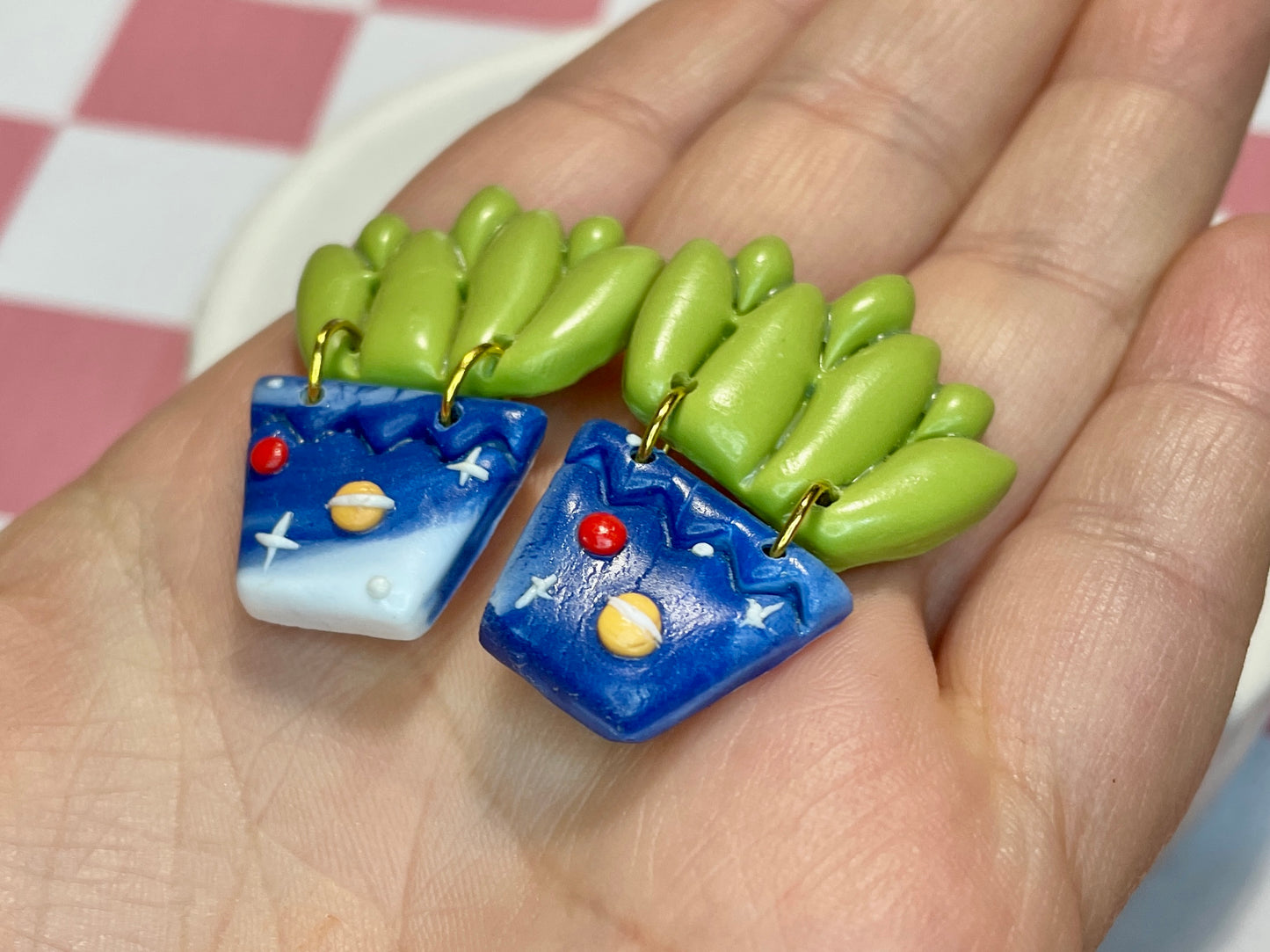 Cactus Stud Earrings in Space Pots