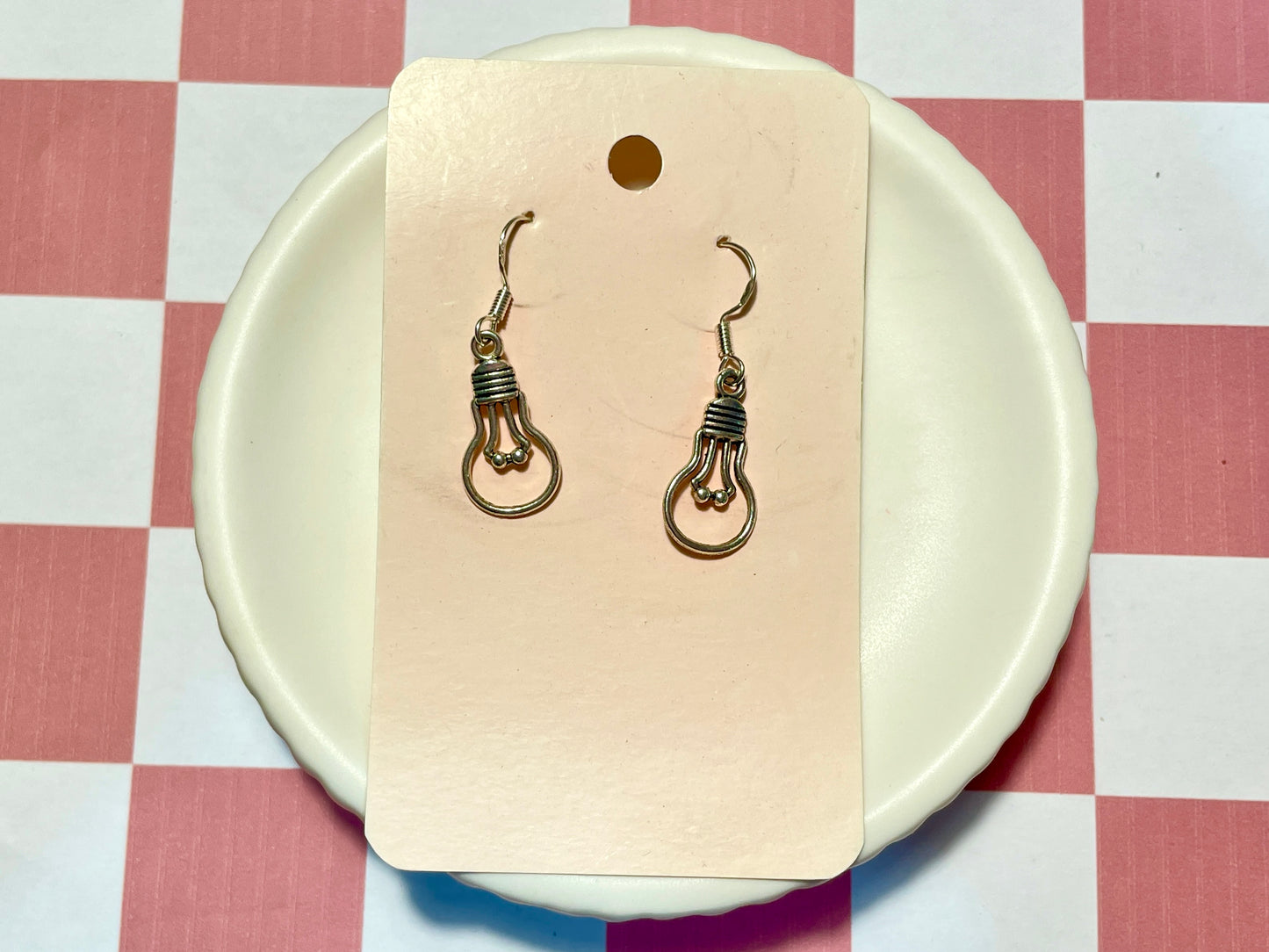 Silver Lightbulb Earrings