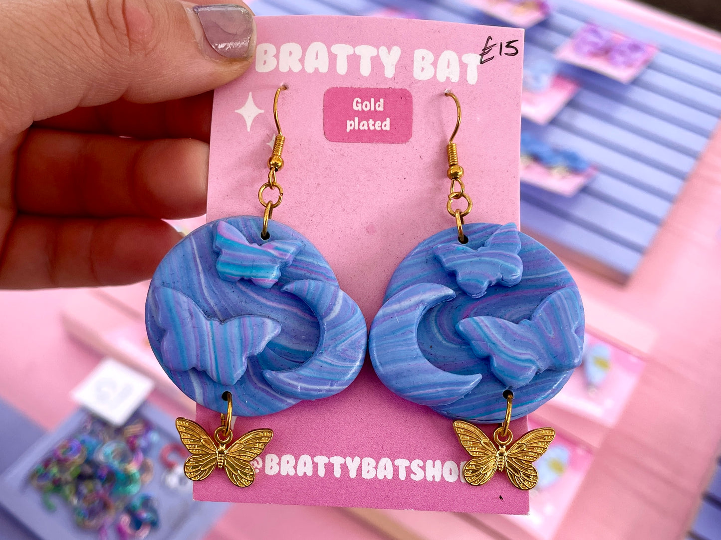 Purple Whimsical Butterfly Earrings