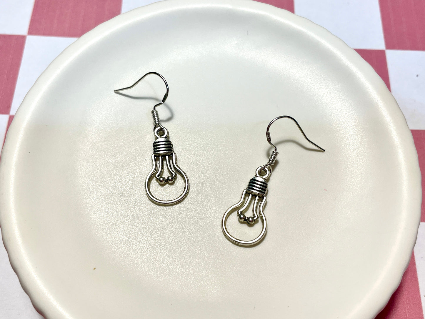 Silver Lightbulb Earrings