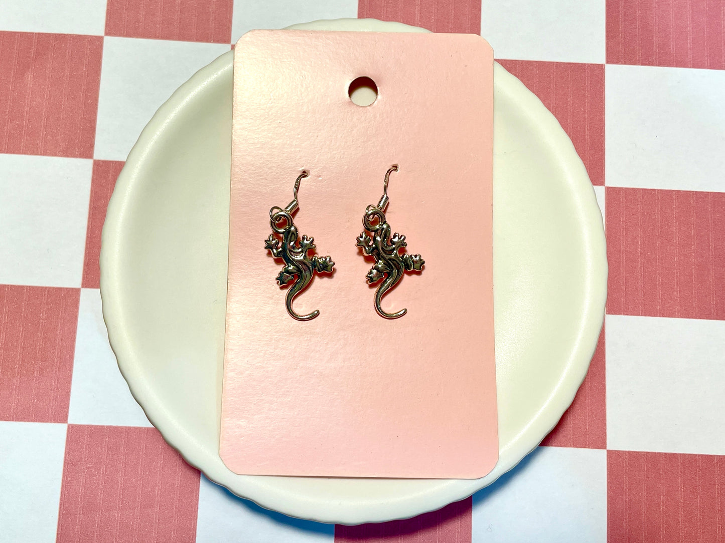 Silver Lizard Earrings