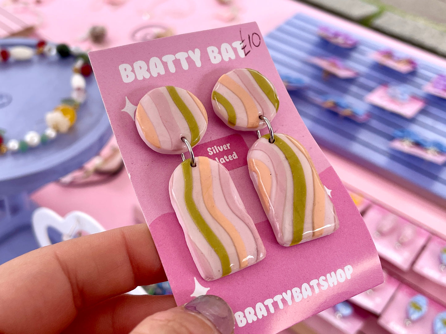 Retro Striped Earrings