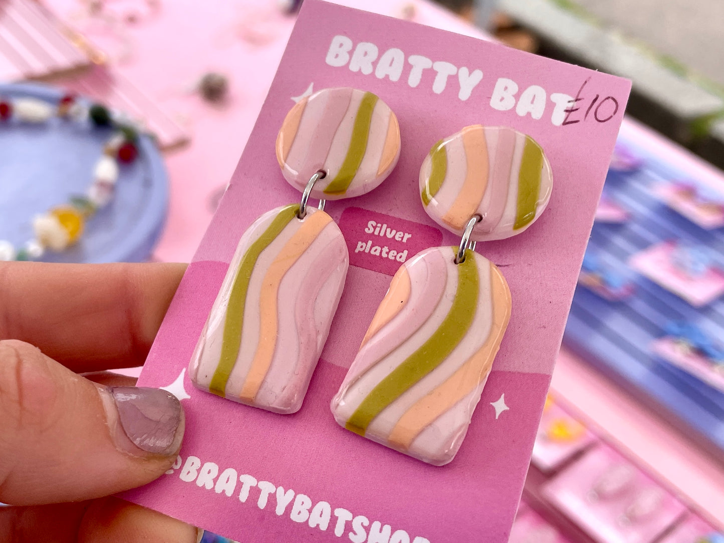 Retro Striped Earrings