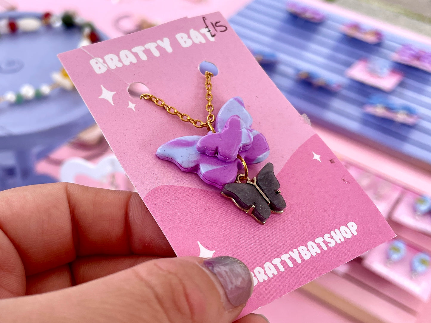Purple Butterfly Necklace