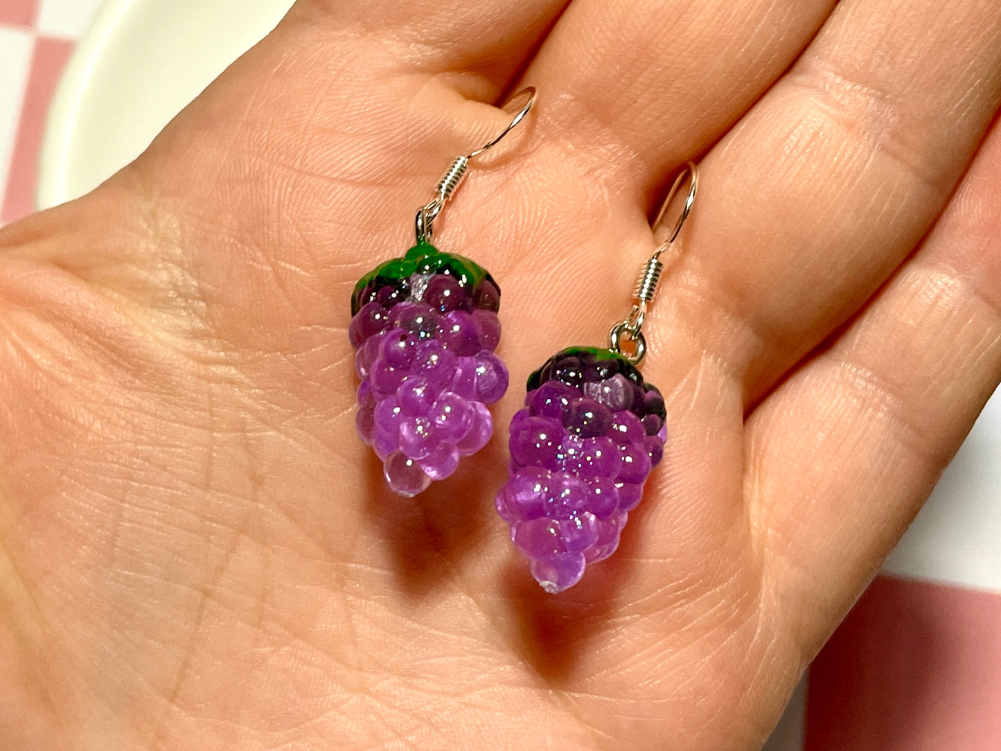 Purple Grape Earrings