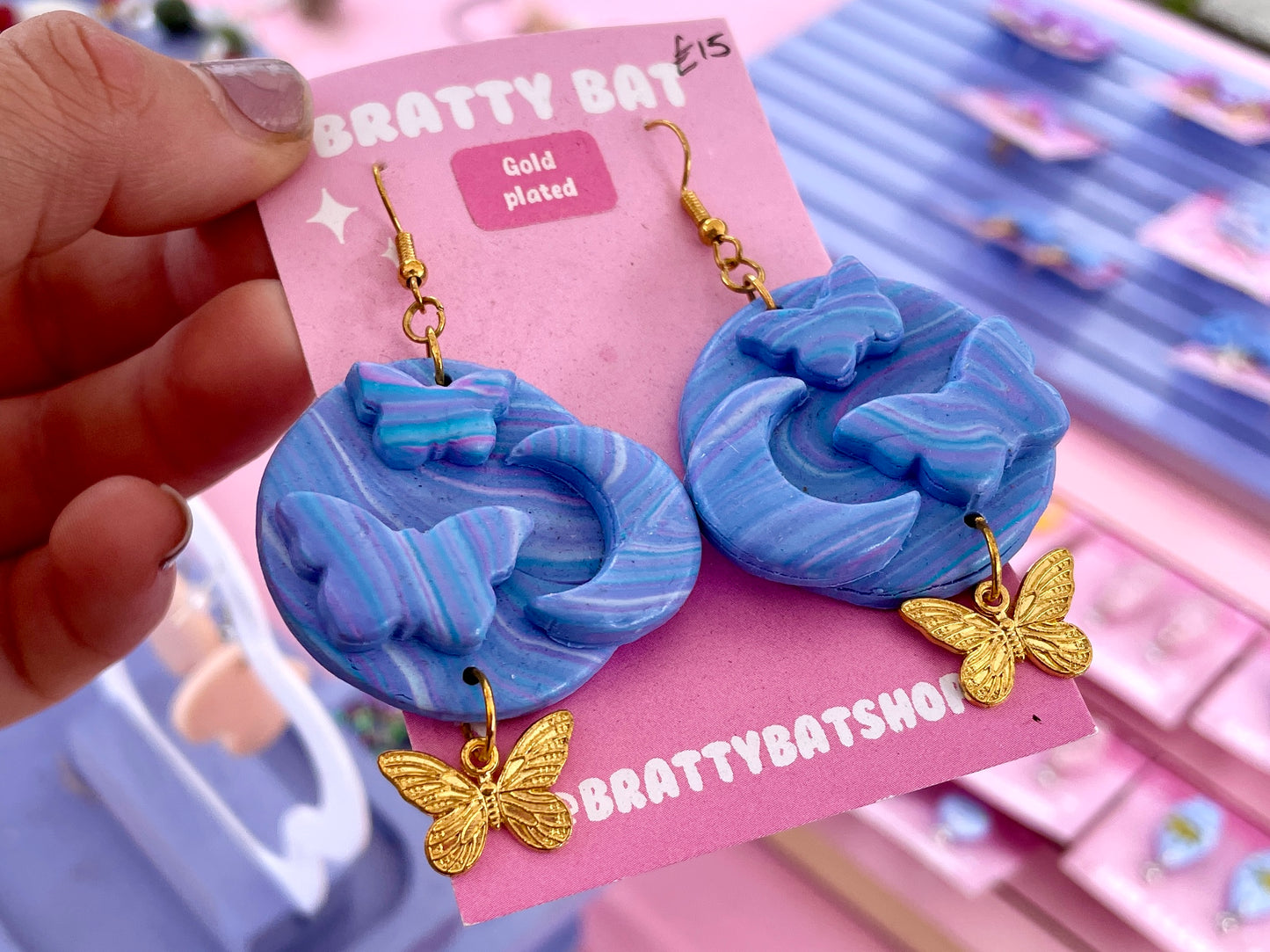 Purple Whimsical Butterfly Earrings