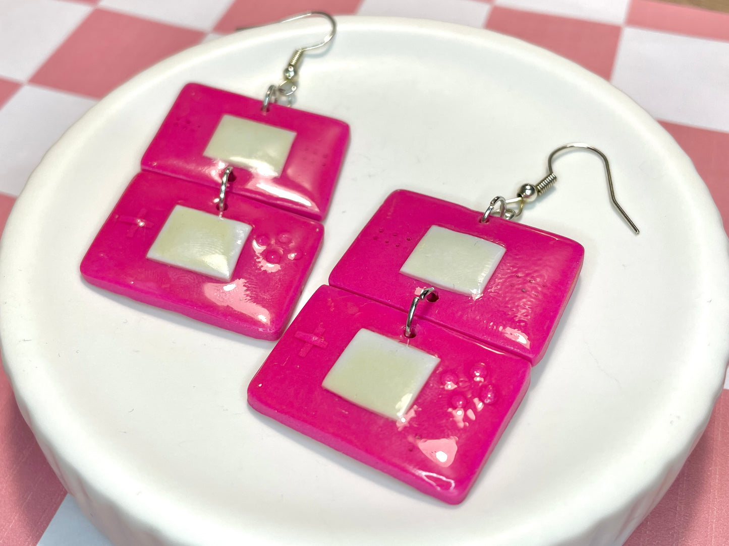 Pink Game Toy Earrings