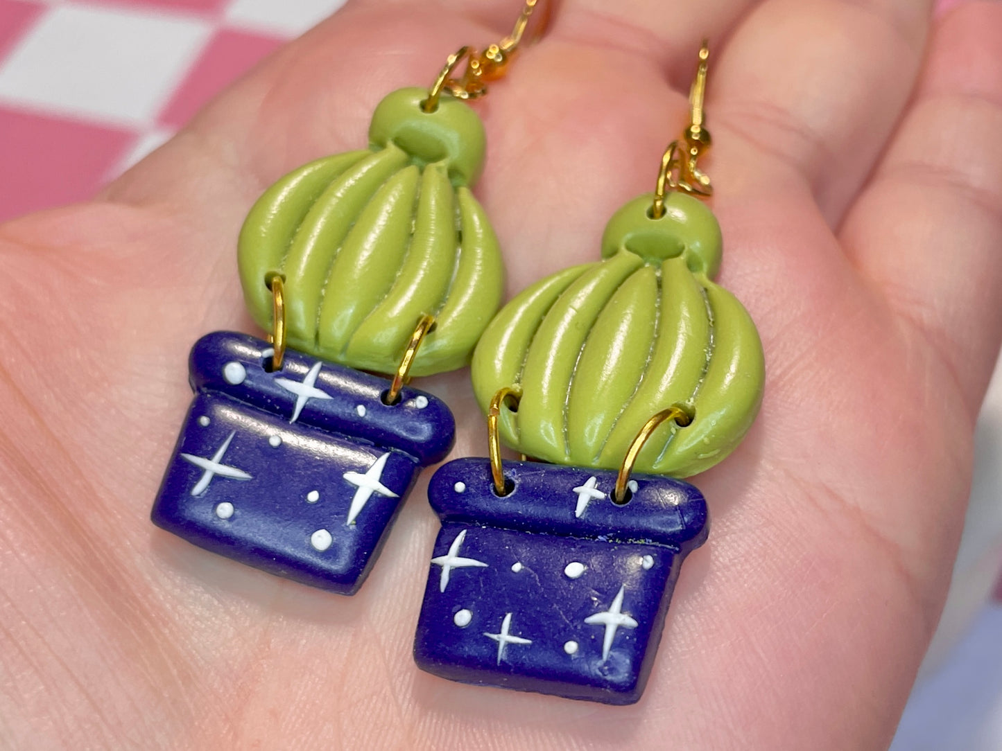 Gold Cactus Earrings