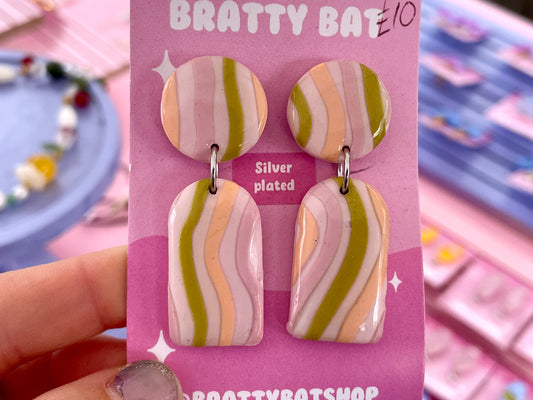 Retro Striped Earrings