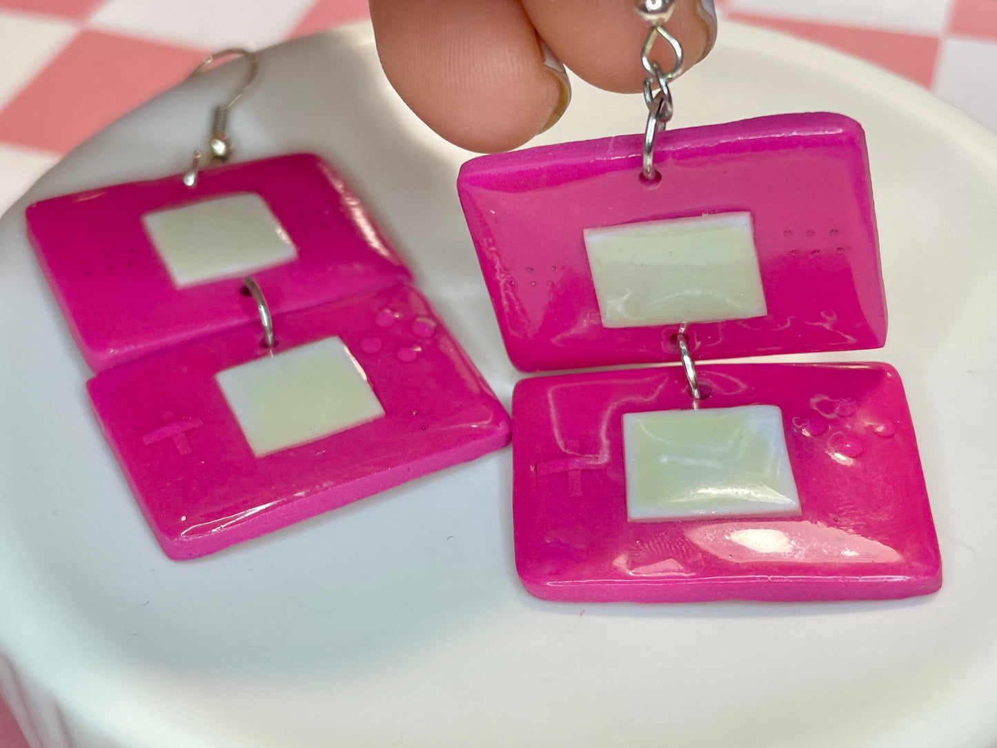 Pink Game Toy Earrings