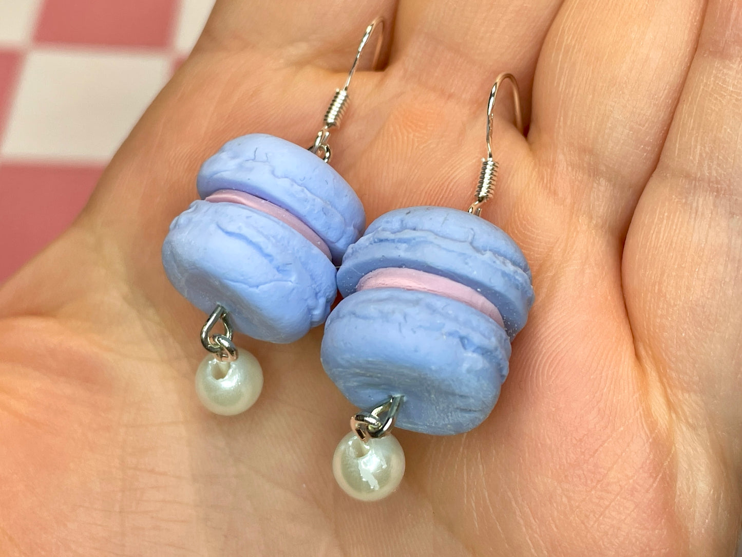 Blue Macaron Earrings