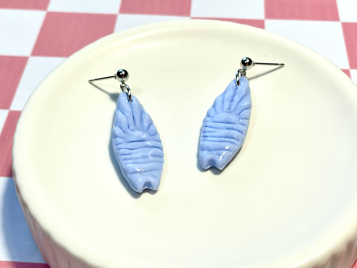 Blue Surfboard Earrings on Silver Stud