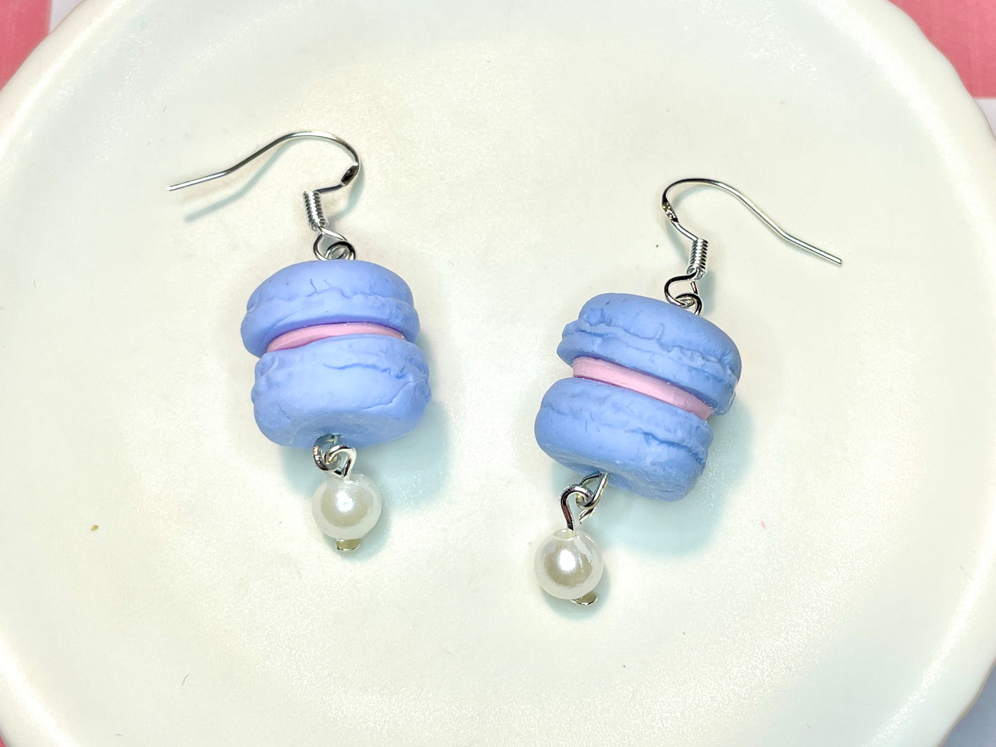 Blue Macaron Earrings