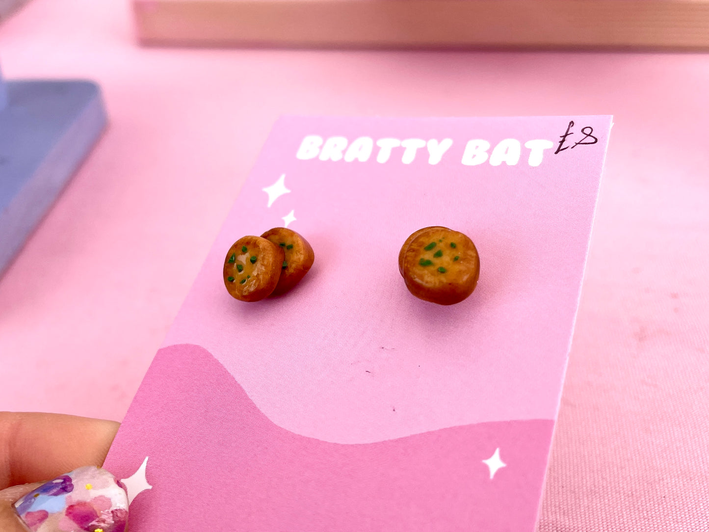 Garlic Bread Stud Earrings