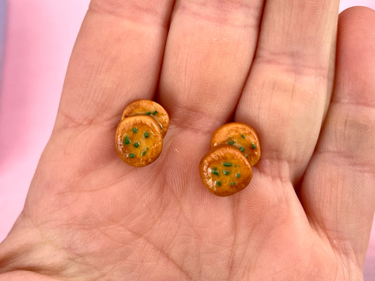 Garlic Bread Stud Earrings