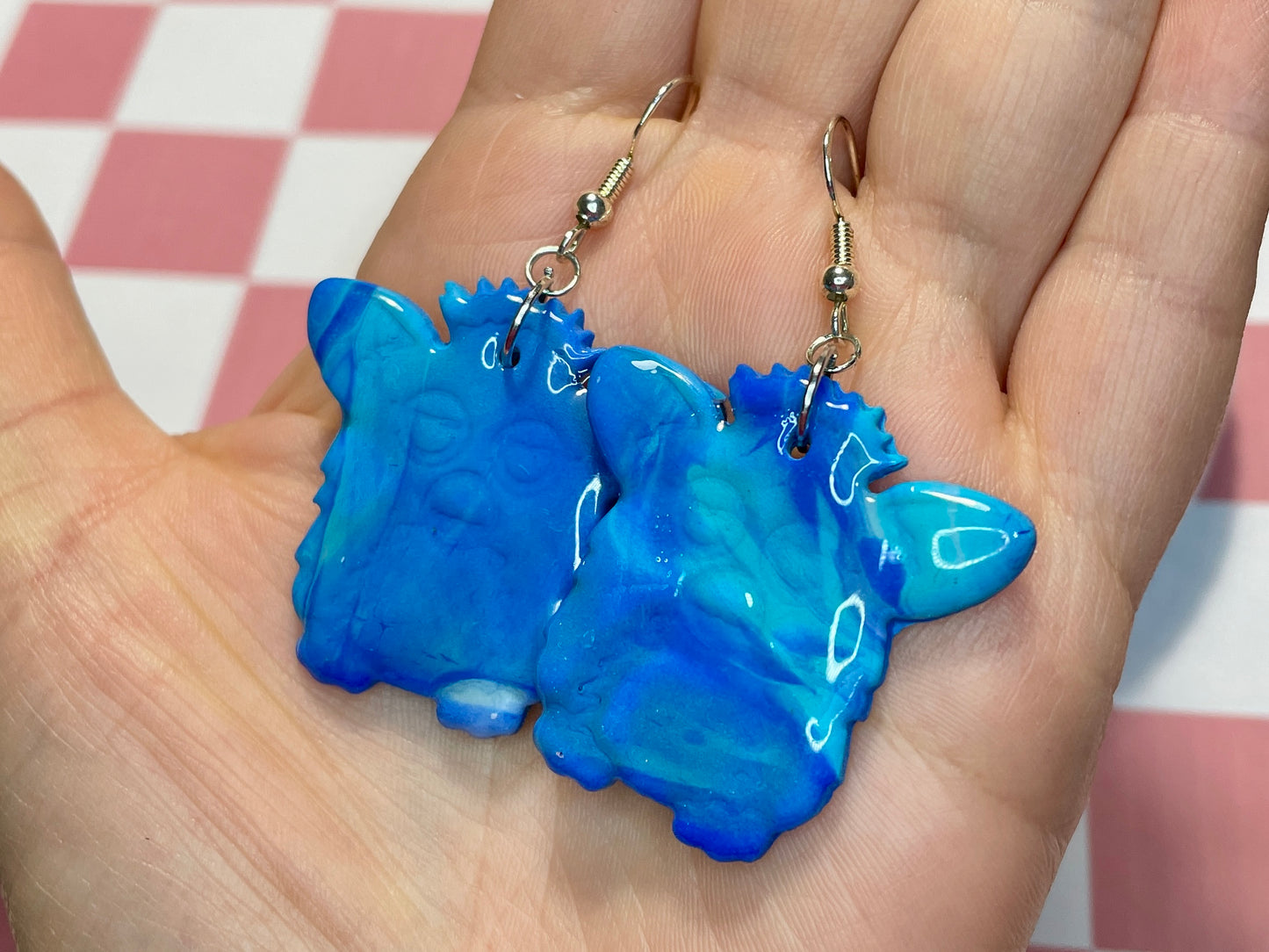 Blue Retro Fur Baby Earrings