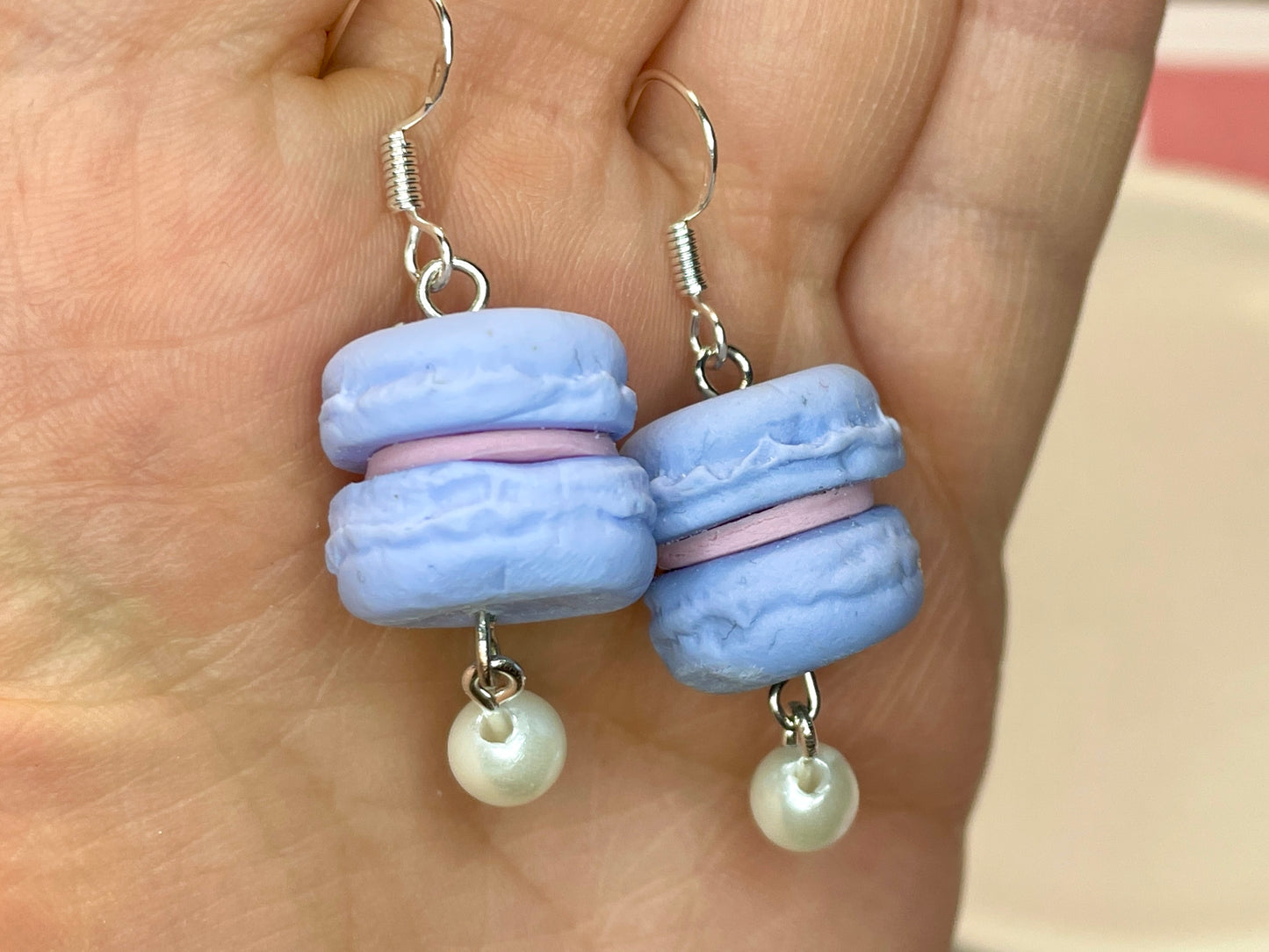 Blue Macaron Earrings