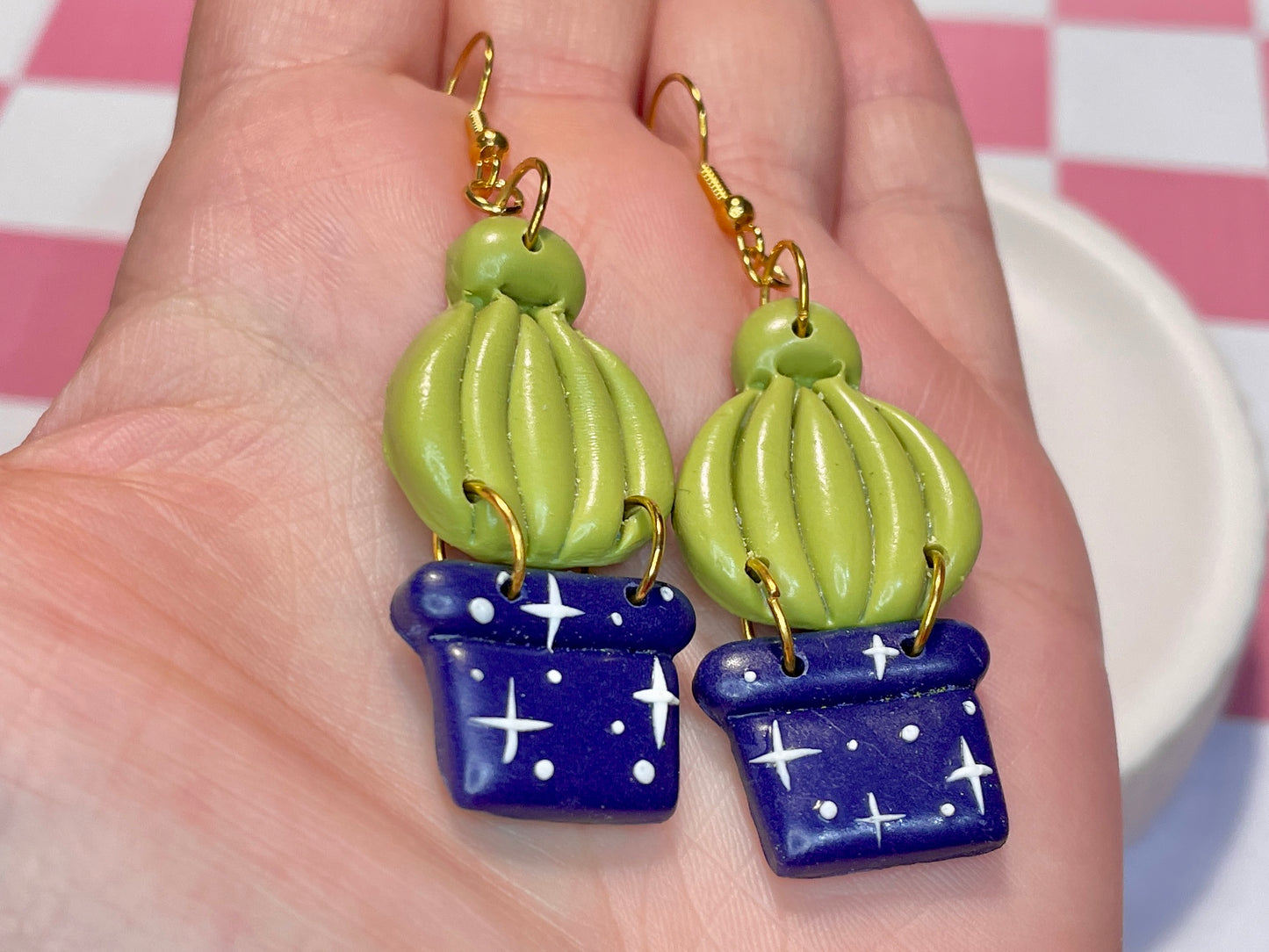 Gold Cactus Earrings