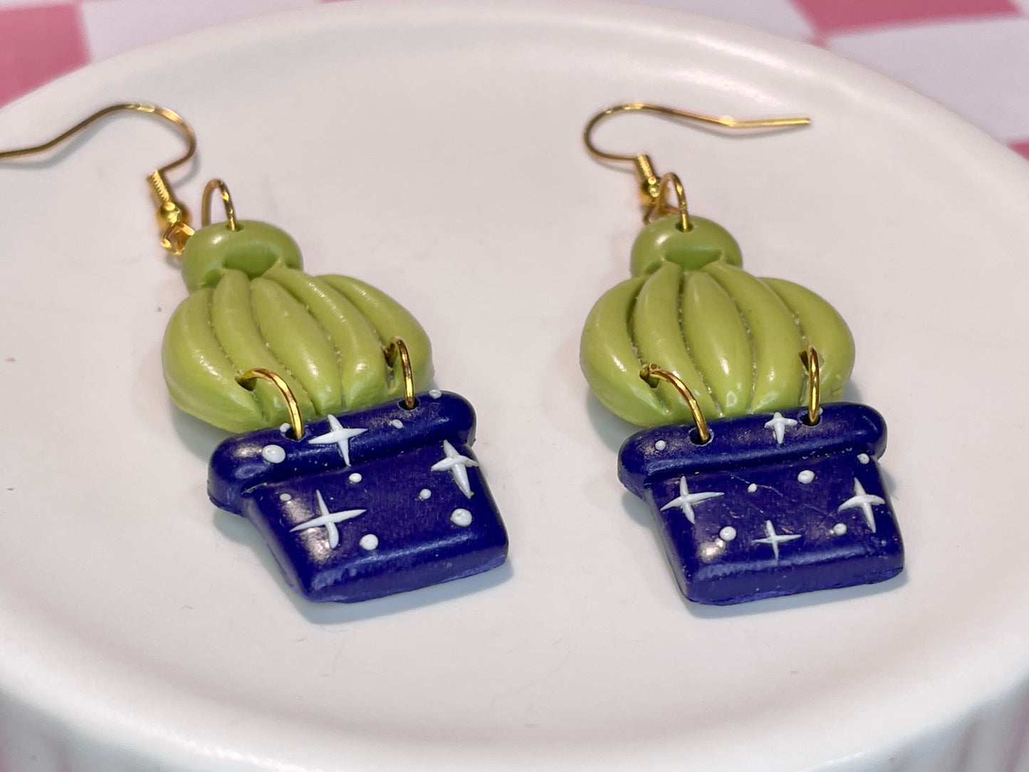 Gold Cactus Earrings