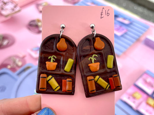 Bookcase Earrings