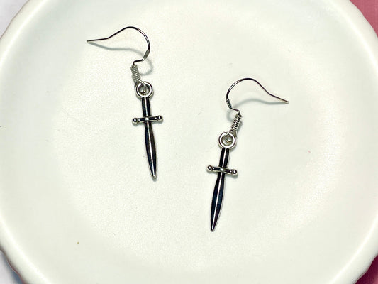 Silver Sword Earrings