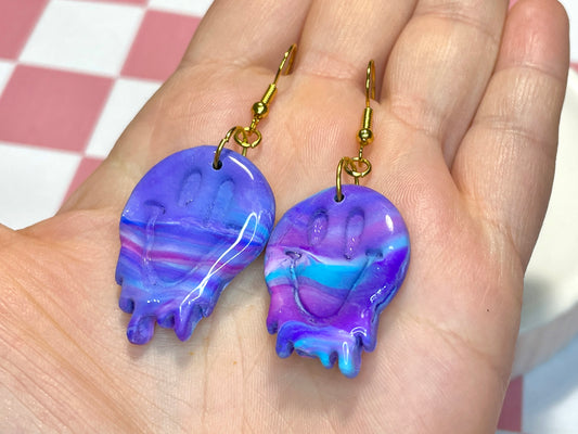 Trippy Smile Purple Earrings