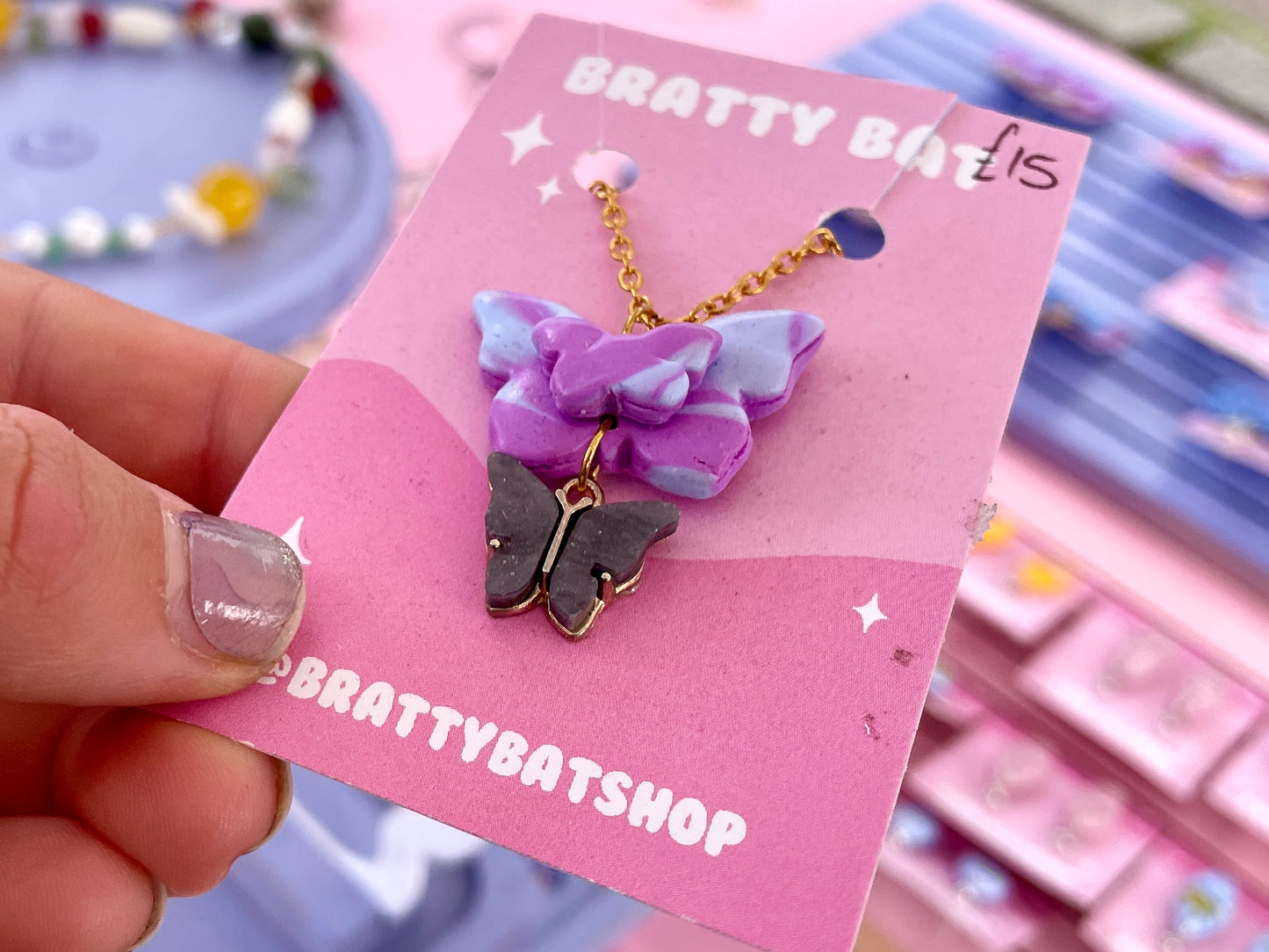 Purple Butterfly Necklace