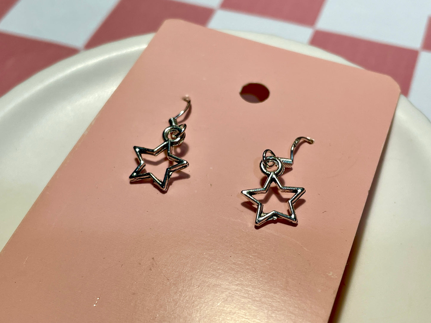 Tiny Silver Star Earrings