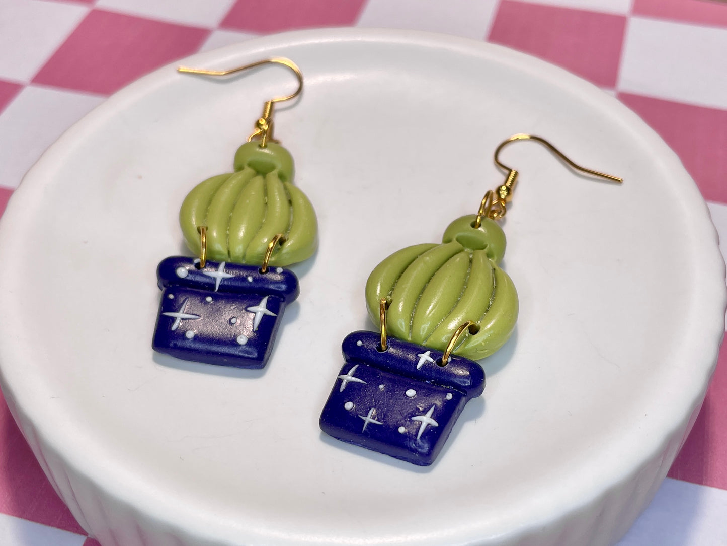 Gold Cactus Earrings