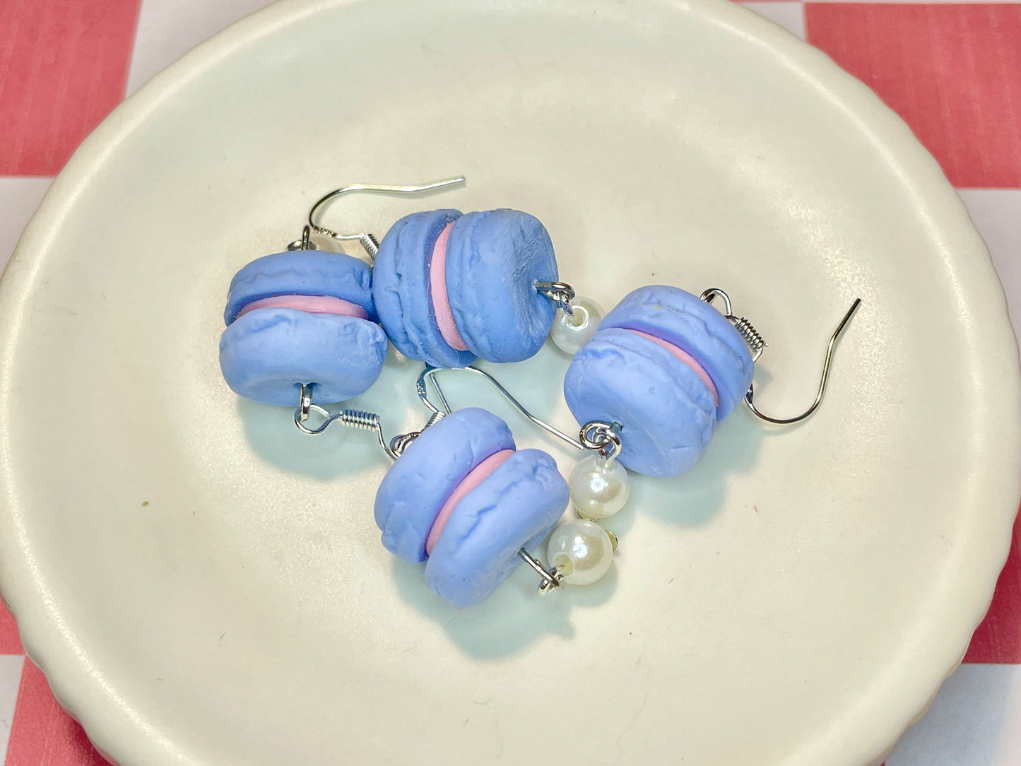 Blue Macaron Earrings