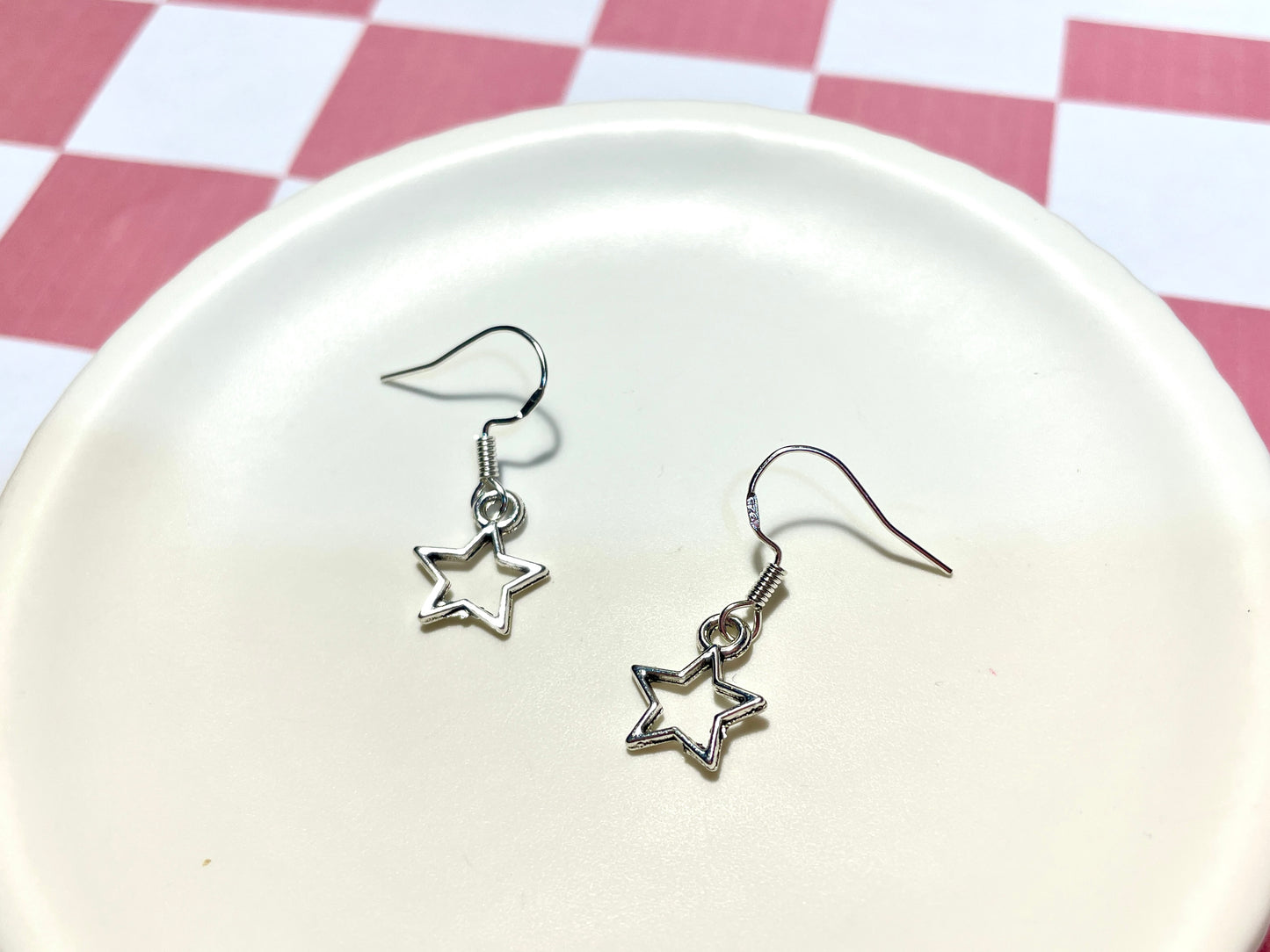 Tiny Silver Star Earrings