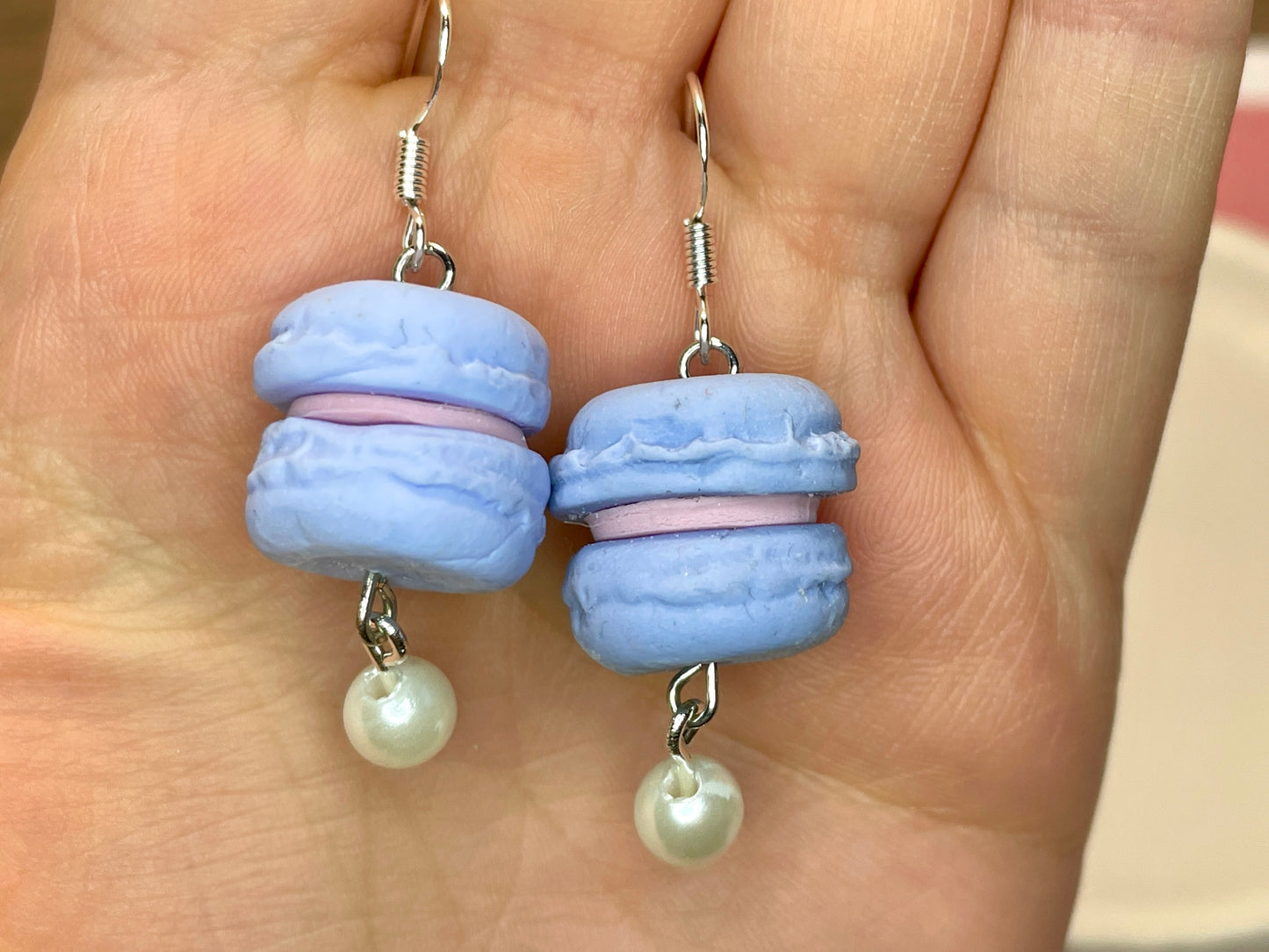 Blue Macaron Earrings