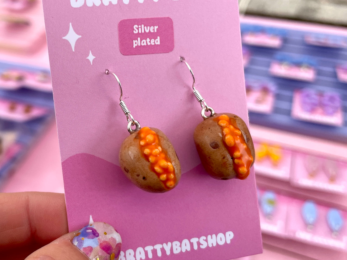 Baked Beans Jacket Potato Earrings