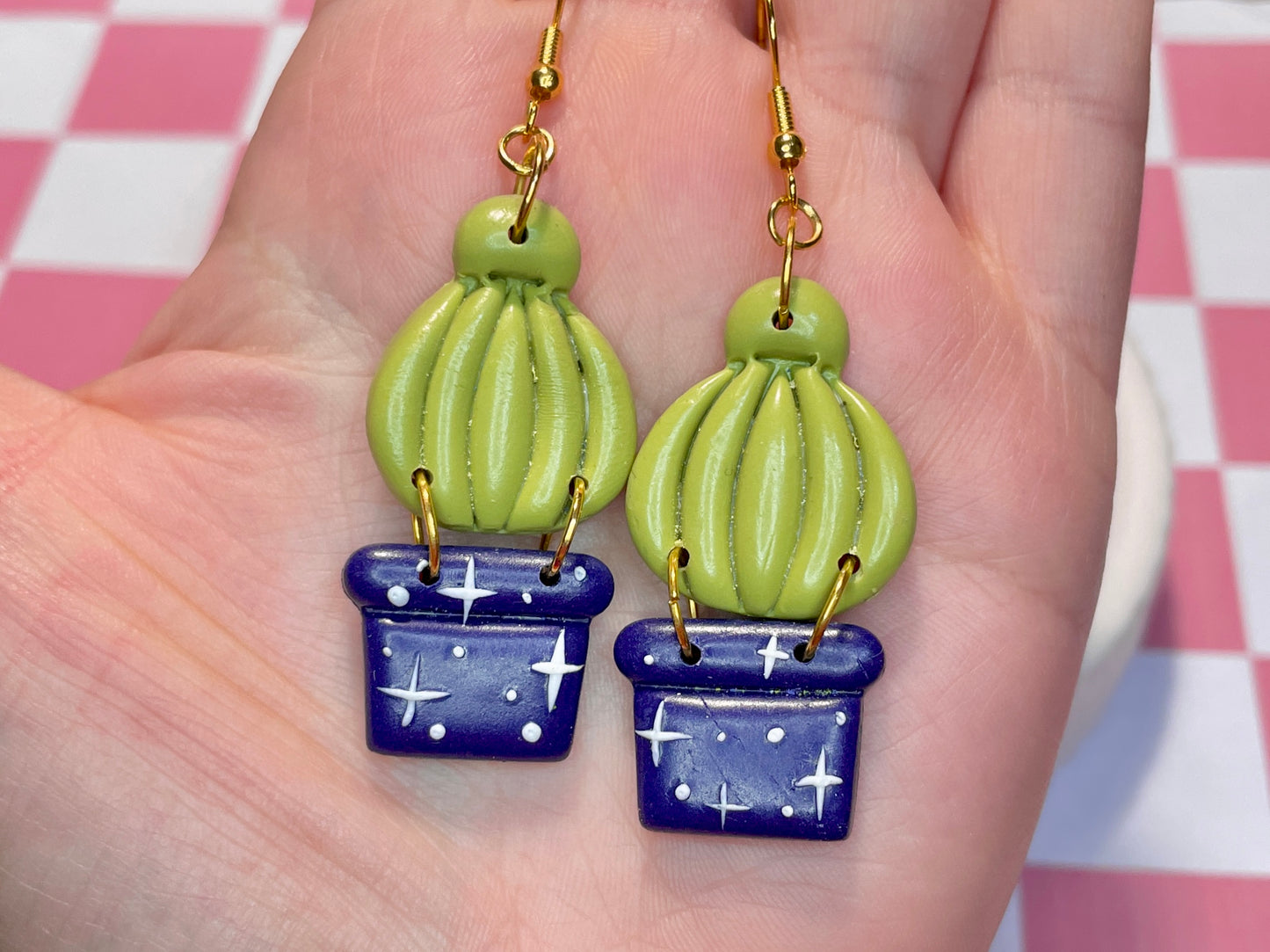 Gold Cactus Earrings