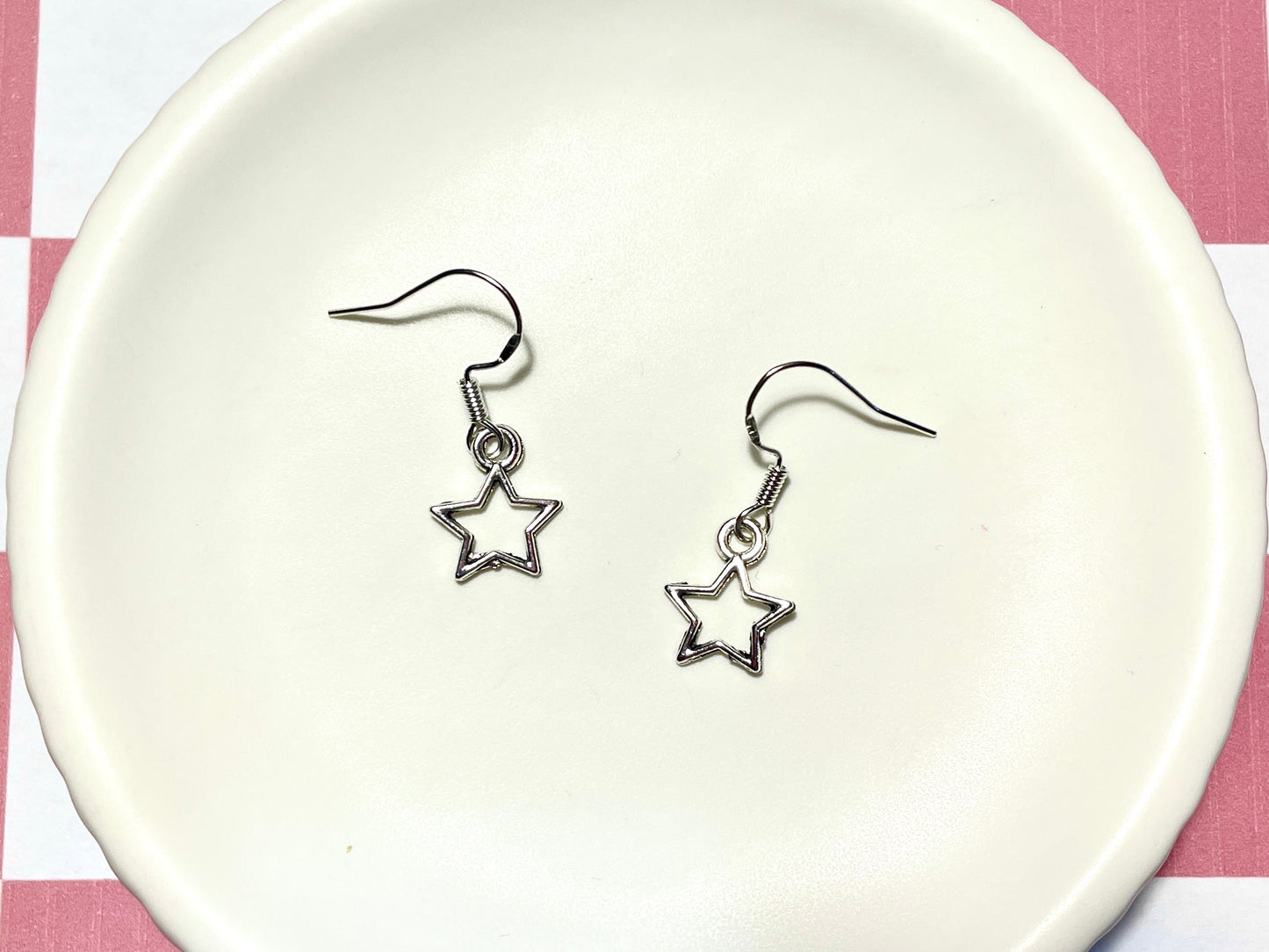 Tiny Silver Star Earrings